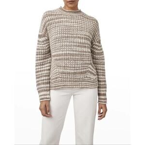 Rails Echo Sweater Brown White Space Dye Wool Blend Chunky Knit Sweater Small